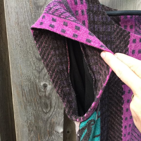 Purple & grey 'stylish ladies' mini dress tunic w/pockets - size S/M - Picture 5 of 7